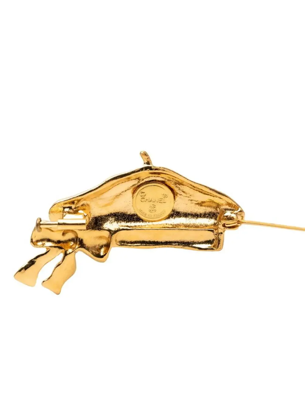 Chanel Beret Ribbon Brooch Metal #287745C68B